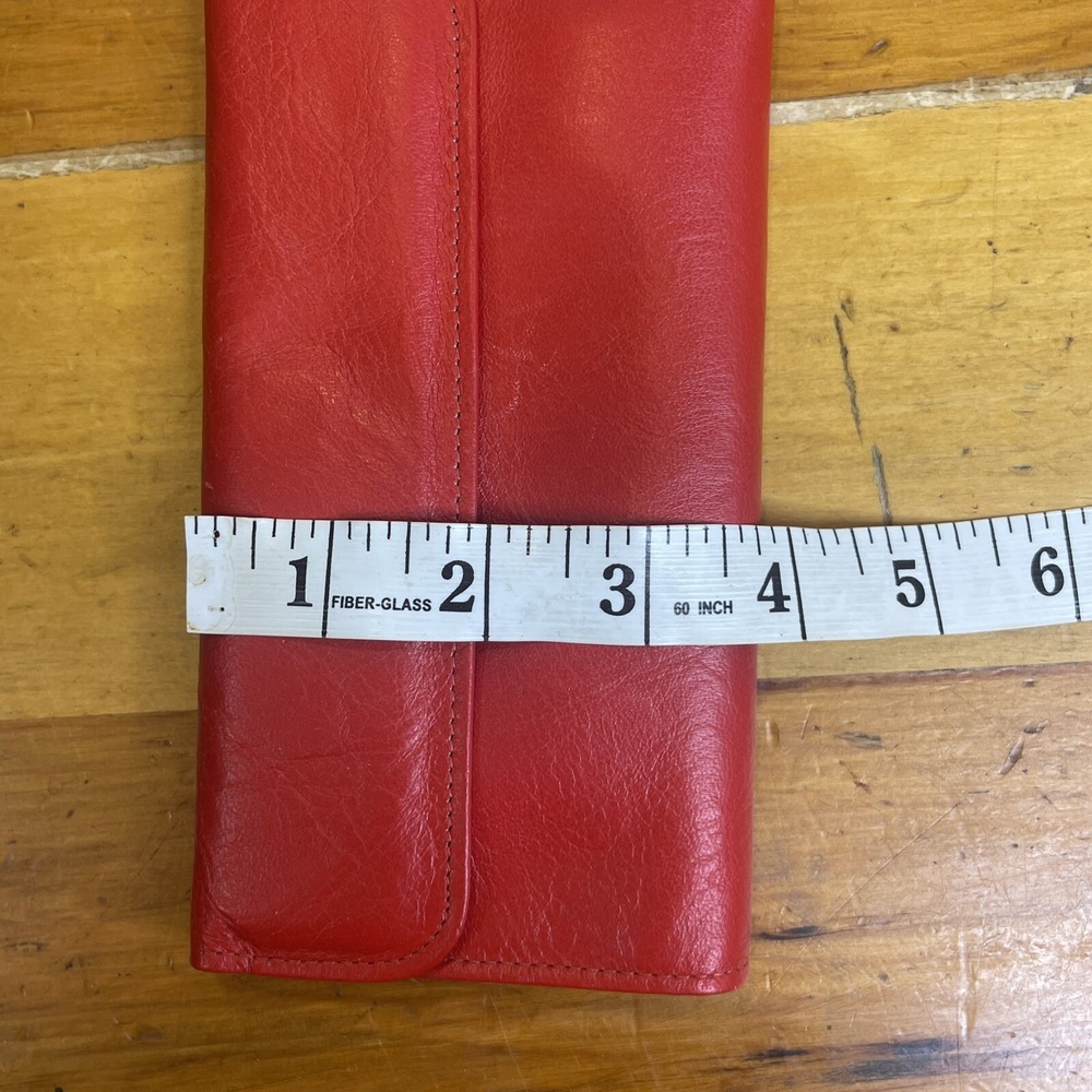 Vintage‎ Amity Women's Red Leather Trim Clutch Wallet Checkbook Holder ID Cards - Picture 14 of 14